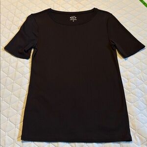 J. Crew Perfect Fit Black Cotton Tee SZ M